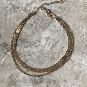 Two Layer Gold Choker Necklace